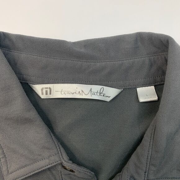 Travis Mathew Polo Shirt Mens L Large Overcast Short Sleeve Pocket Stretch Golf - Picture 4 of 10